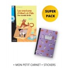 Albert et Folio : Une nouvelle famille (Niveau A1) - Super Pack (Livre + Mon Petit Carnet + Stickers)